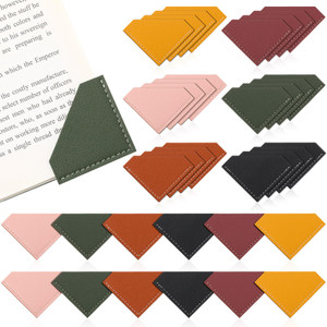 AmazingSpark 36 Pcs Leather Corner Bookmarks Diamond Shape Handmade Reading Gifts for Women Book Lovers Teachers Students School Office Home Supplies