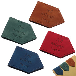 Skyygemm 4 Pcs Fell Asleep Here Magnetic Faux Leather Bookmark Leather Magnetic Bookmark Gift for Book Lovers, Reading Lovers, Teacher Gift for Schoo