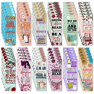 Fumete 60 Pieces Pink Spicy Words Double Sided Magnetic Bookmarks Cute Cartoon Pattern Bookmarks Magnet Page Spicy Words Page Clip for Women Book Lov