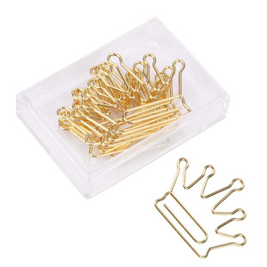Gold Metal Paper Clips 10pcs - Goblet Shaped Book Marking Clips for Documents Decorative Office Stationery Supplies