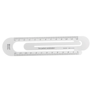 HARFINGTON Straight Ruler 12cm Metric Aluminum Alloy Ruler Scale on Both Sides Hollow Paper Clip Design Bookmark Measuring Tool for Children Study Cl