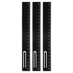 HARFINGTON 3pcs Straight Ruler 20cm Metric Metal Aluminum Alloy Measuring Bookmark Clip Ruler Scale Tool for Measure Study Reading Classroom Office,