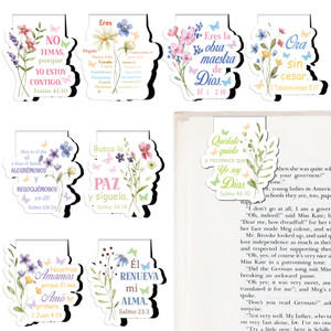Berirexrion Spanish Christian Magnetic Bookmarks - 9 PCs Bible Verse Book Marks for Reading Women Religious Inspirational Page Markers Gifts for Kids