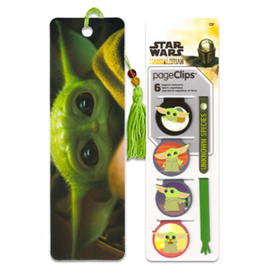 Star Wars Office and School Supplies - Mandalorian Bookmarks Bundle of 6 Pc Baby Yoda Page Clips and 1 Bookmark | Star Wars Office Accessories - Styl
