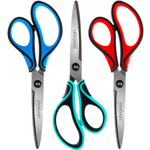 Scissors All Purpose 3 Pack, Office scissors,Sharp Pointed Tip & Comfort Grip, Multipurpose Scissors for Adult, Office, Craft, Sewing, Kitchen, Schoo