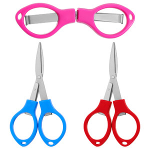 3 Pcs Safety Foldable Small Scissors Folding Scissor Small Fishing Scissors Badge Reel Scissor Safety Foldable MiniScissors for DIY Crafting Projects