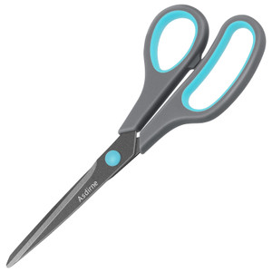 Asdirne Teflon Coating Scissors, Stainless Steel Blades, Soft Grip Handle, Suitable for Households,Offices and Schools, All Purpose, Blue/Grey, 21.5