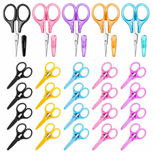 Small Scissors All Purpose 3.5" Mini Detail Craft Scissors Set Stainless Steel Scissors with Protective Cover Tiny Scissors for Facial Hair Trimming
