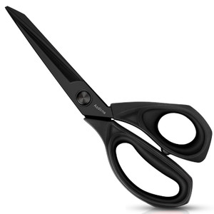 Asdirne Black Titanium Fabric Scissors, Dressmaking Scissors with Heavy Duty Multi-Purpose Titanium Coated Blades and Comfortable Soft Grip Handles,