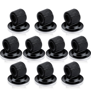 Outus 10 Pcs Black Pen Holder Clips Steel Pen Holder Self Adhesive Pencil Organizer with Adjustable Spring Loop for Refrigerator Whiteboard Erase Boa