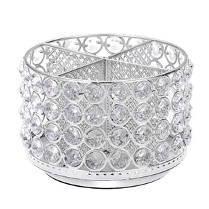 Hipiwe Crystal Vanity Organizer Makeup Brush Holder- 360 Rotating Cosmetic Brushes Display Organizers Spinning Remote Control Holder Bathroom Storage