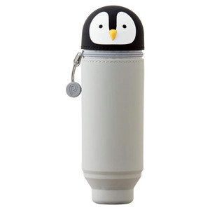 LIHIT LAB Kawaii Japanese Penguin Stand Up Pencil Case For School Office College, Cute School Supplies, Animal Pen Holder Pencil Pouch Holder Girls,