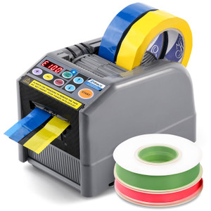 Frifreego Automatic Tape Dispenser, Electric Ribbon Cutting Machine, Upgraded Silicone Wheel for 6-60mm Width Tape/Ribbon, Max. Cutting Length 999mm,