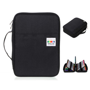 BTSKY Colored Pencil Case 220 Slots Pen Pencil Bag Organizer with Handy Wrap Portable- Multilayer Holder for Prismacolor Crayola Colored Pencils & Ge