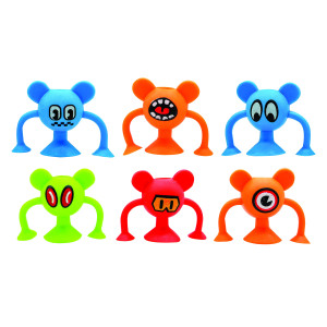 Raymond Geddes Suction Monster Pencil Stand (24 Pack) - Colorful Desk Pet for Kids - Cool School Supplies