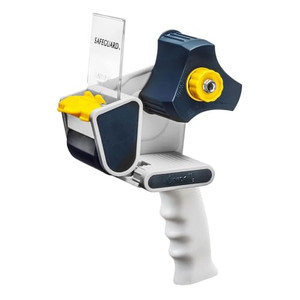 Excell Safeguard Packing Tape Dispenser with 1 Roll Transparent Tape, 2 Inch Wide Tape Gun with Pushflap Technology for Effortless Packaging, Box & C