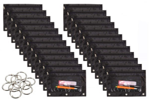 Wodison 24 Packs 3 Ring Binder Pen Pencil Case Pouch Bulk Set Stationery Bag for School Class Office Black