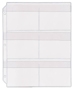 StoreSMART® 6-Pocket Clear Vinyl Binder Page with Flaps - 10-Pack - SPT600-6F-10