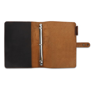 CestAntiQ Premium Leather 3-Ring Binder Portfolio, 8.5x11 Inch Letter Size Organizer Folder, Refillable 3-Hole Paper BusinessBinder, Resume Folio for