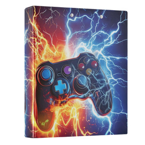 3 Ring Binder Game Controller Fire Electric Spark 1.5 inch Binders Three Ring Binders with Clipboard Fit 8.5'' x 11'' Paper 3 Interior PVC Clear Pock