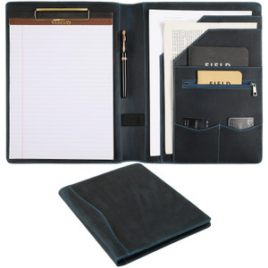 GZRHKJ Genuine Leather Left-Handed Portfolio Folder, Business Slim Portfolio Folio Organizer, Resume Folder, A4 Document Folder, Legal Pad Padfolio f