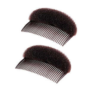 2PCS Brown Bump Up Volume Hair Inserts Comb Hair Styling Tool Bouffant Hair Maker Tool Women Girls Hair Bases Hair Accessories