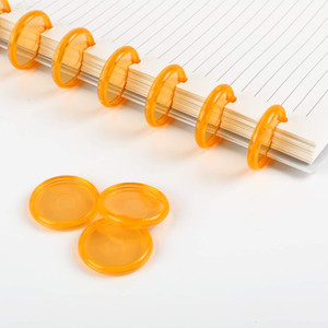 Eagle Discbound Expansion Discs, 1 Inch, Suitable for Customizable Discbound Notebooks and Planners, Clear, Pack of 11 (Orange)