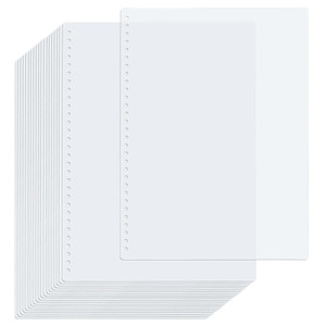 SUPERFINDINGS 20 Pack Clear Cover Sheets Pre-Punched Binding Covers 30x21.5cm/11.81x8.46inch A4 Plastic Page Protector with 30Hole Report Covers for