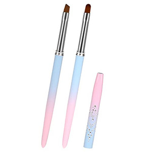 Nail Art Clean Up Brush, 2Pcs Round&Angled Nail Polish Clean Up Brush for Cleaning Fingernails, Professional Nails Design Painting Brushes