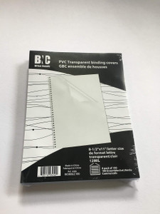 BNC 12 Mil 8-1/2 x 11 Inches, Letter Size PVC Binding Covers - Pack of 100, Clear