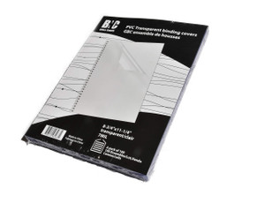 BNC 7 Mil 8.75 Inches by 11.25 Inches PVC Binding Covers - Pack of 100, Clear