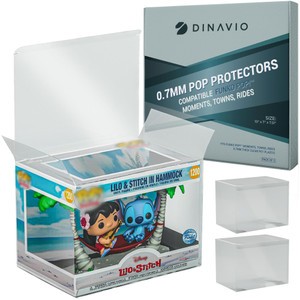 Dinavio Crafthouse Premium 0.7mm Heavy Duty Pop Protectors Compatible with Towns/Moments/Rides - Ultra Thick 0.7mm FNKO Pop Protector, Crystal Clear,