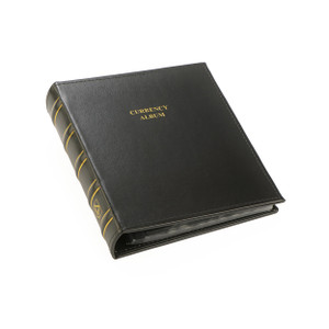 LIGHTHOUSE - Currency Album for Graded Banknotes and Currency Sleeves - Classic Leatherette Handmade 3-Ring Binder with 20 Pages - Additional Pages A