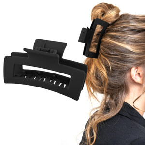 WLLHYF 3.5 Inch Square Hair Claw Clips Non-slip Matte Barrettes Strong Hold Jaw Hairpins Medium Banana Clamps Rectangle Hair Styling Accessories for