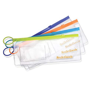 SmileGoods Zipper Clear Pouch, 4.5" x 10", Assorted Zipper Colors, Pack of 72