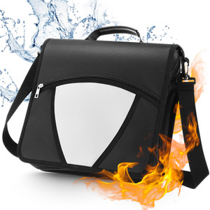 Henoyso Fireproof 3 Ring Binder - 3 Inch O-Ring, 600 Sheets Capacity Zippered with Expanding File, Handle & Shoulder Strap, Multiple Pockets, Portfol