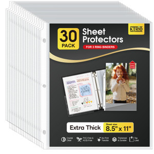 KTRIO Heavy Duty Sheet Protectors 8.5 x 11 inch, 3 Mil Thick Clear Page Protector for 3 Ring Binder, Plastic Sleeves for Binders, Top Loading Paper D