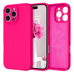 DOMAVER Case for iPhone 16 Pro Max [Compatible with Mag Safe], Smooth Liquid Silicone Soft Rubber Microfiber Lining Cushion Cover with Magnetic Shock