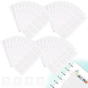 400 PCS Clear Binder Sheet Converter Stickers, Convert Non-Punched Paper to Loose-Leaf Binder Refill Pages for DIY Planner, Scrapbook Album, Hole Rei