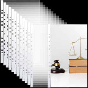 Gilprop 200 Pcs 8.5 x 14 Legal Size Heavyweight Clear Sheet Protectors, Heavy Duty 11-Hole Fit for 3 & 4 Ring Binder, Plastic Page Thick Document Pro