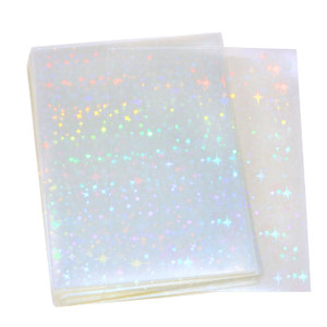 ONLYKXY 50pcs Soft Clear Plastic Glitter Small Bag Storage Pouch Laser Sleeve Cover Pocket Holder Photo Protector Top Loader for 2.5x3.5in Universal