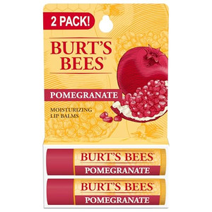 Burt's Bees Lip Balm - Pomegranate, Lip Moisturizer With Responsibly Sourced Beeswax, Natural Origin Conditioning Treatment, 2 Tubes, 0.15 oz.