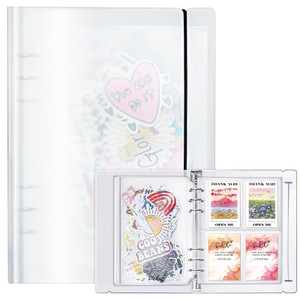 tutata A5 Sticker Collecting Book, Sticker Storage Album with 45 Binder Sleeves, 5 Sizes, 185 Pockets
