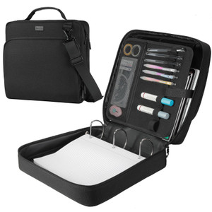 HINOOR 3-Inch 3-Ring Zipper Binder with Shoulder Strap, D-Ring Zip Up Binder with 700 Sheets Capacity, Compatible with 13" MacBook, 12.9" Tablet, for