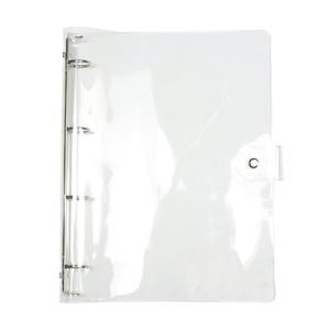 A4 Clear Soft PVC Round Ring Binders Dia 25mm 4-Ring Binder Cover with Snap Button Closure for Loose Leaf Journal Planner Albums DIY (A4-4 Holes(247x