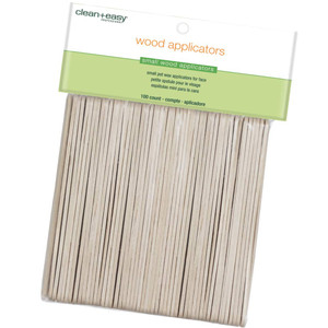 Clean + Easy Wooden Applicator Waxing Sticks  Small Wax Sticks for Hair Removal on Upper Lip & Eyebrow, 100 Count