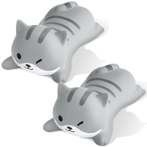Kanayu 2 Pack Cat Wrist Rest for Mouse, Slow Rising PU Foam Ergonomic Wrist Support Pad, Cute Desk Accessories for Women, Non Slip Mouse Pad Cushion