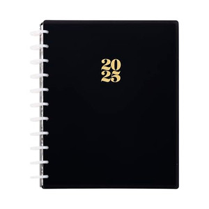 Happy Planner Disc-Bound 12-Month Planner, Jan.Dec. 2025 Daily, Weekly, and Monthly Planner, Big Size, Dashboard Layout, Modern Texture, 72 Pages, 1