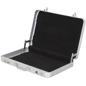 Garneck Business Card Storage Box Mini Briefcase: Aluminum Card Holder Case Organizer Portable Alloy Suitcase Case Costume Props for Office Desk Trav