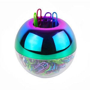 Mogoostry Cute Magnetic Paper Clip Holder for Desk 100Pcs 28mm(1.1") Small Paperclips Dispenser for Home Office (Rainbow)